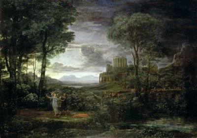 Landschaft mit Jakob, der mit dem Engel ringt, oder Nacht, 1672 von Claude Lorrain